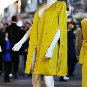 Skies Are Blue Vibrant Yellow Cape Jacket